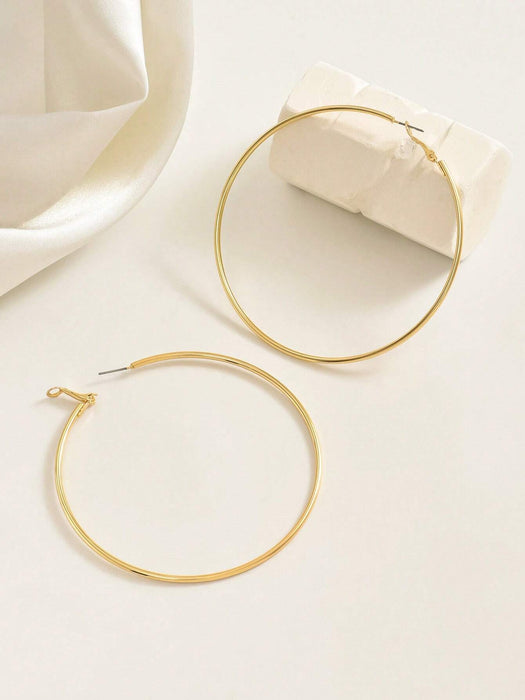 1 par de pendientes de aro finos de estilo minimalista, de uso diario para mujer. - Quierox - Tienda Online