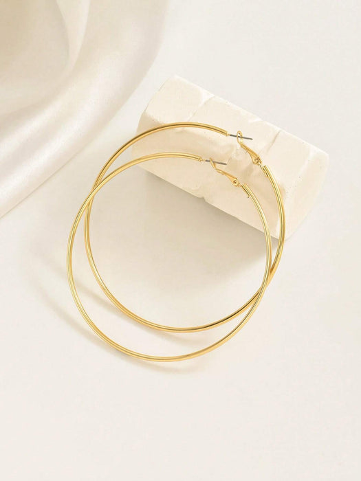 1 par de pendientes de aro finos de estilo minimalista, de uso diario para mujer. - Quierox - Tienda Online