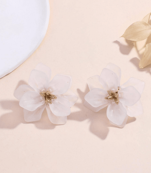 1 par de pendientes de pétalos de flores preservadas de doble capa para mujer - Quierox - Tienda Online