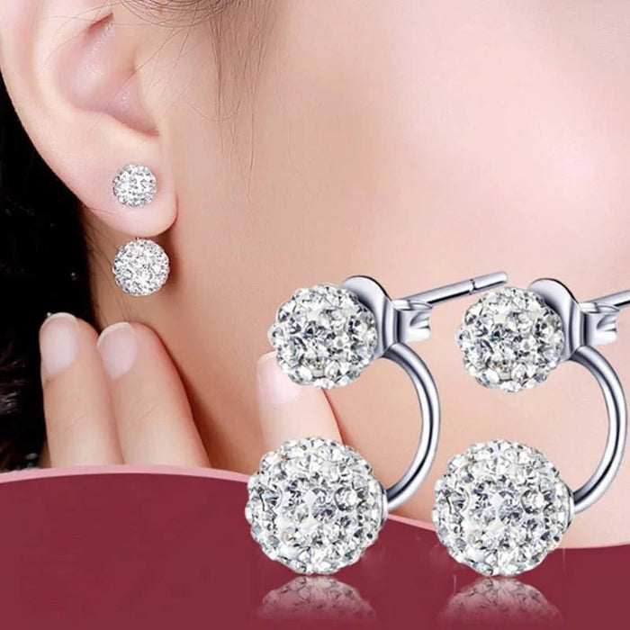 1 par de Pendientes de tuerca de acero inoxidable para mujer, Pendientes de tuerca de doble bola - Quierox - Tienda Online