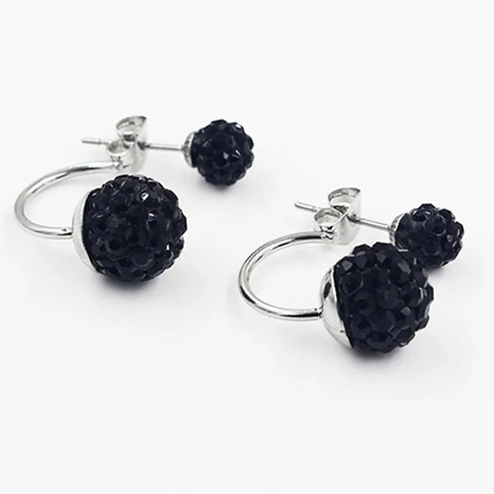 1 par de Pendientes de tuerca de acero inoxidable para mujer, Pendientes de tuerca de doble bola - Quierox - Tienda Online