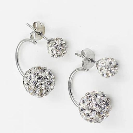 1 par de Pendientes de tuerca de acero inoxidable para mujer, Pendientes de tuerca de doble bola - Quierox - Tienda Online