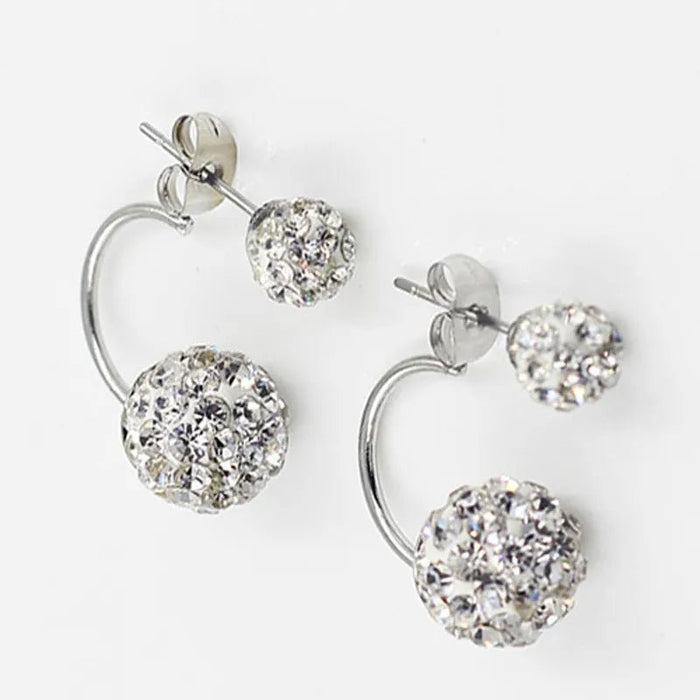 1 par de Pendientes de tuerca de acero inoxidable para mujer, Pendientes de tuerca de doble bola - Quierox - Tienda Online