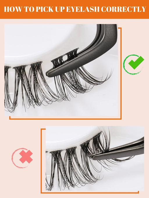 1 par de pestañas individuales extralargas reutilizables estilo ojo de gato de 12 mm - Quierox - Tienda Online