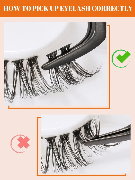 1 par de pestañas individuales extralargas reutilizables estilo ojo de gato de 12 mm - Quierox - Tienda Online