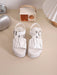 1 par de sandalias para niñas para exteriores, de diseño de suela gruesa de unicolor - Quierox - Tienda Online
