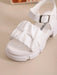 1 par de sandalias para niñas para exteriores, de diseño de suela gruesa de unicolor - Quierox - Tienda Online