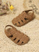 1 par de sandalias planas unisex para niños, tejidas, antideslizantes, cómodas e informales - Quierox - Tienda Online