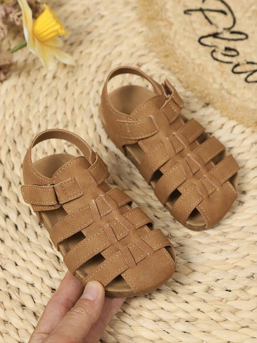 1 par de sandalias planas unisex para niños, tejidas, antideslizantes, cómodas e informales - Quierox - Tienda Online