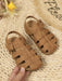1 par de sandalias planas unisex para niños, tejidas, antideslizantes, cómodas e informales - Quierox - Tienda Online