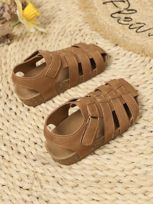 1 par de sandalias planas unisex para niños, tejidas, antideslizantes, cómodas e informales - Quierox - Tienda Online