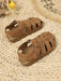 1 par de sandalias planas unisex para niños, tejidas, antideslizantes, cómodas e informales - Quierox - Tienda Online