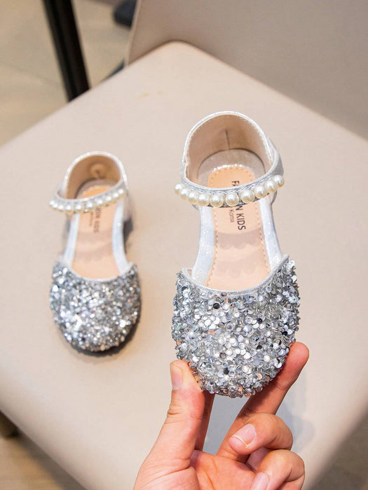 1 par de zapatos planos de princesa plateados para niña, primavera/otoño - Quierox - Tienda Online