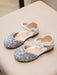 1 par de zapatos planos de princesa plateados para niña, primavera/otoño - Quierox - Tienda Online