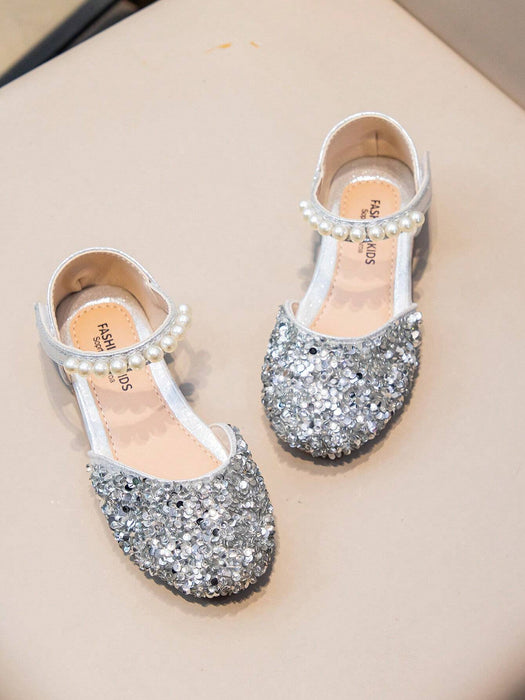1 par de zapatos planos de princesa plateados para niña, primavera/otoño - Quierox - Tienda Online