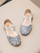 1 par de zapatos planos de princesa plateados para niña, primavera/otoño - Quierox - Tienda Online