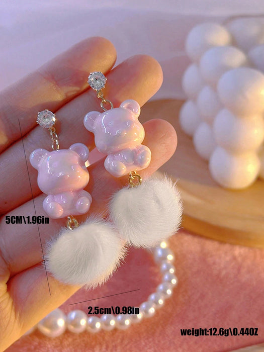 1 Par Lindos Aretes Colgantes Con Osos De Dibujos Animados - Quierox - Tienda Online