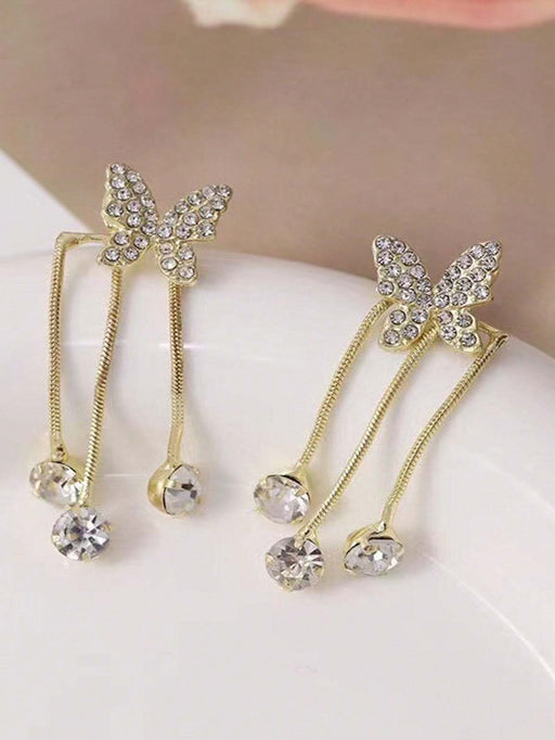 1 par Pendientes con mariposa de strass de moda - Quierox - Tienda Online