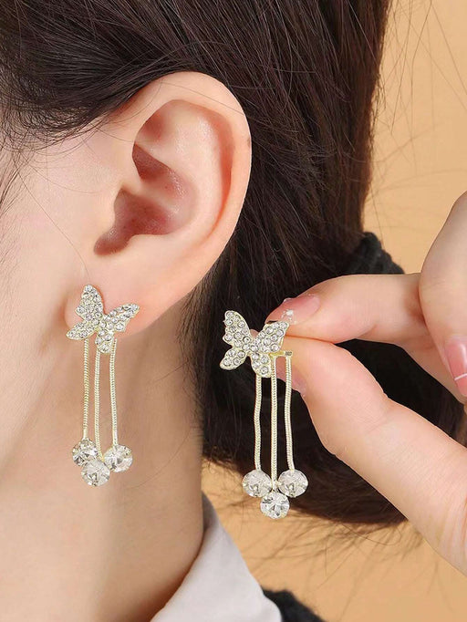 1 par Pendientes con mariposa de strass de moda - Quierox - Tienda Online