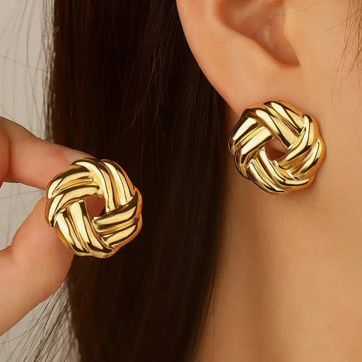 1 par Pendientes de Mujer Cuadrado Trenzado - Quierox - Tienda Online