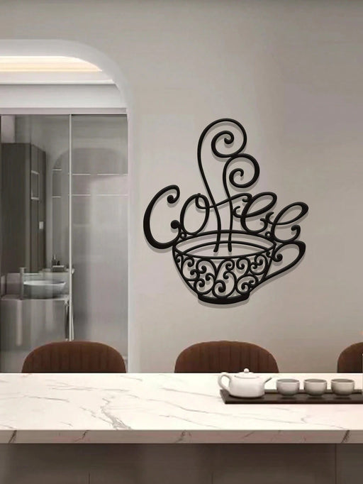 1 pcs de silueta de taza de café para decoración de pared, escultura de metal para cafetería - Quierox - Tienda Online