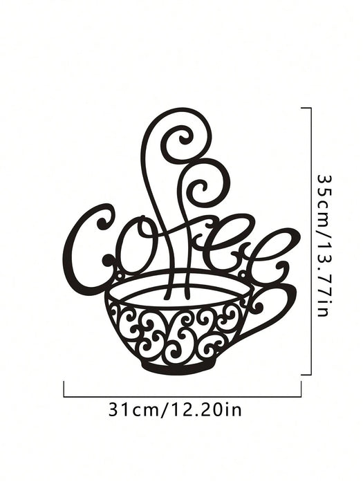 1 pcs de silueta de taza de café para decoración de pared, escultura de metal para cafetería - Quierox - Tienda Online