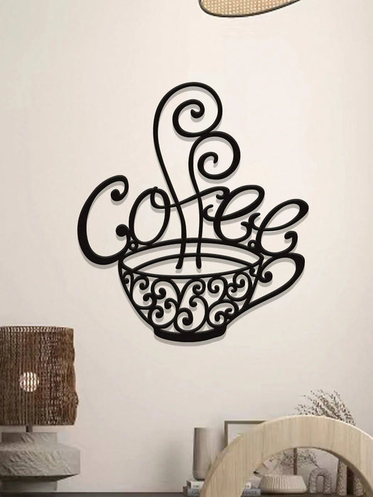 1 pcs de silueta de taza de café para decoración de pared, escultura de metal para cafetería - Quierox - Tienda Online