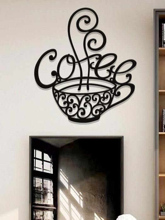 1 pcs de silueta de taza de café para decoración de pared, escultura de metal para cafetería - Quierox - Tienda Online