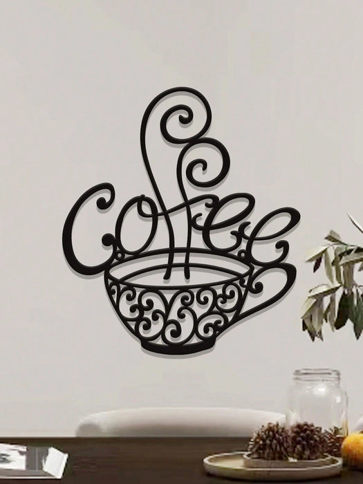 1 pcs de silueta de taza de café para decoración de pared, escultura de metal para cafetería - Quierox - Tienda Online