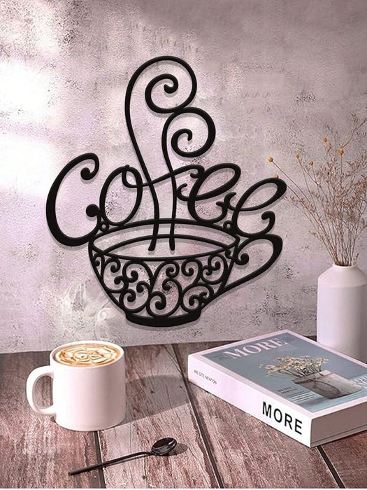 1 pcs de silueta de taza de café para decoración de pared, escultura de metal para cafetería - Quierox - Tienda Online