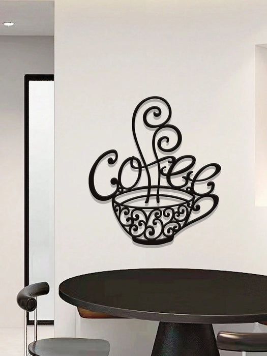 1 pcs de silueta de taza de café para decoración de pared, escultura de metal para cafetería - Quierox - Tienda Online