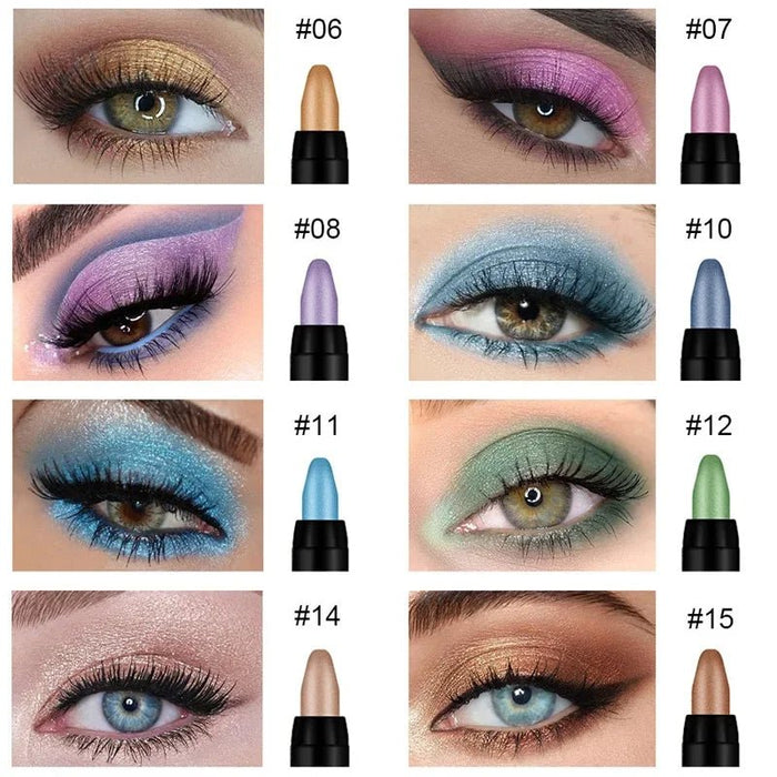 1 pcs Lápiz de sombra de ojos marrón rojizo metálico, resistente al agua, de larga duración, con brillo y pigmentación alta - Quierox - Tienda Online