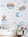 1 pegatina de pared con diseño de oso y luna, de vinilo para decoración del hogar - Quierox - Tienda Online