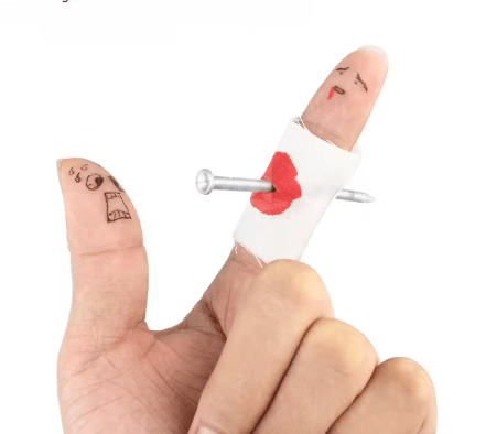 1 Piercing de dedo broma acero uñas magia divertido miedo - Quierox - Tienda Online