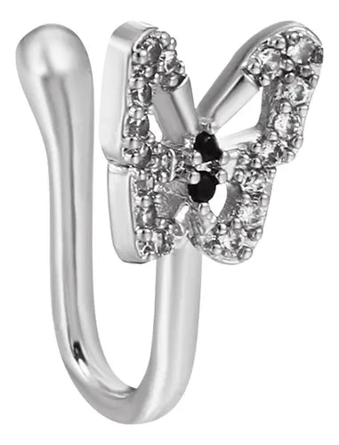 1 piercings nasales falsos de cobre con diamantes de imitación, sin clip para la nariz - Quierox - Tienda Online