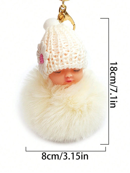 1 pieza, Accesorio en forma de bebé durmiente con sombrero de punto pompón suave - Quierox - Tienda Online