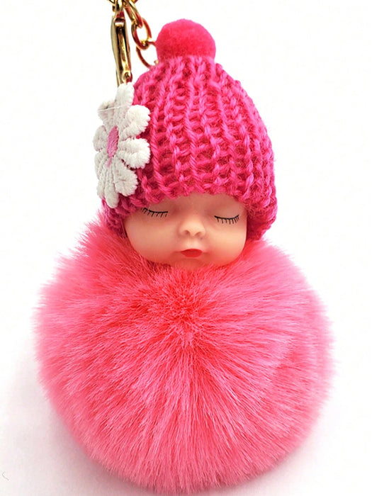 1 pieza, Accesorio en forma de bebé durmiente con sombrero de punto pompón suave - Quierox - Tienda Online