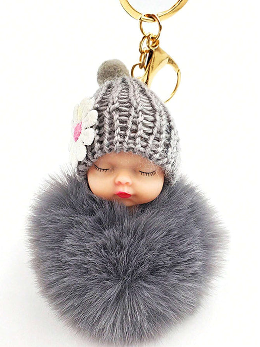 1 pieza, Accesorio en forma de bebé durmiente con sombrero de punto pompón suave - Quierox - Tienda Online