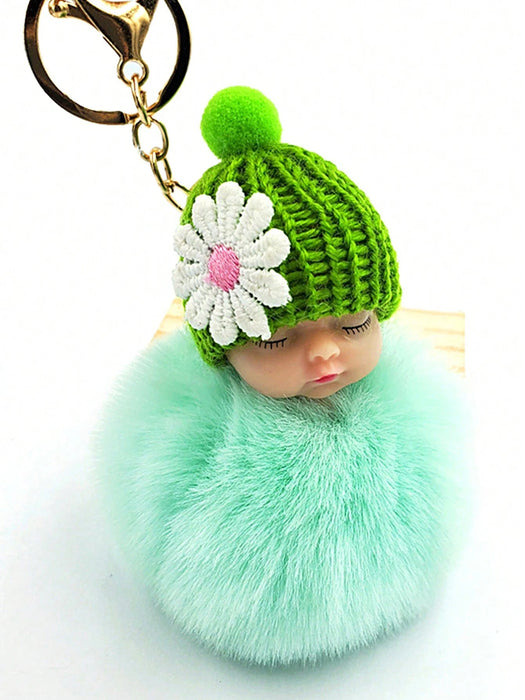 1 pieza, Accesorio en forma de bebé durmiente con sombrero de punto pompón suave - Quierox - Tienda Online