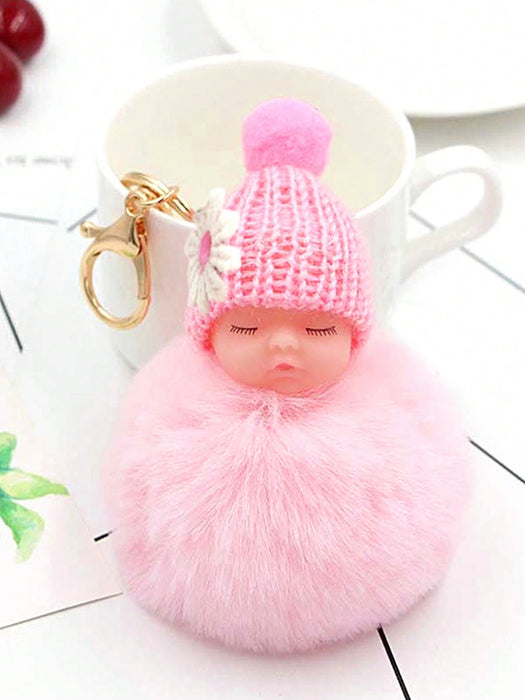 1 pieza, Accesorio en forma de bebé durmiente con sombrero de punto pompón suave - Quierox - Tienda Online