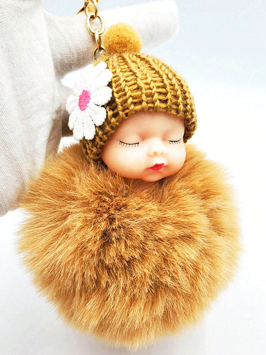 1 pieza, Accesorio en forma de bebé durmiente con sombrero de punto pompón suave - Quierox - Tienda Online