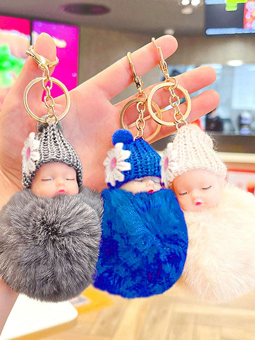 1 pieza, Accesorio en forma de bebé durmiente con sombrero de punto pompón suave - Quierox - Tienda Online