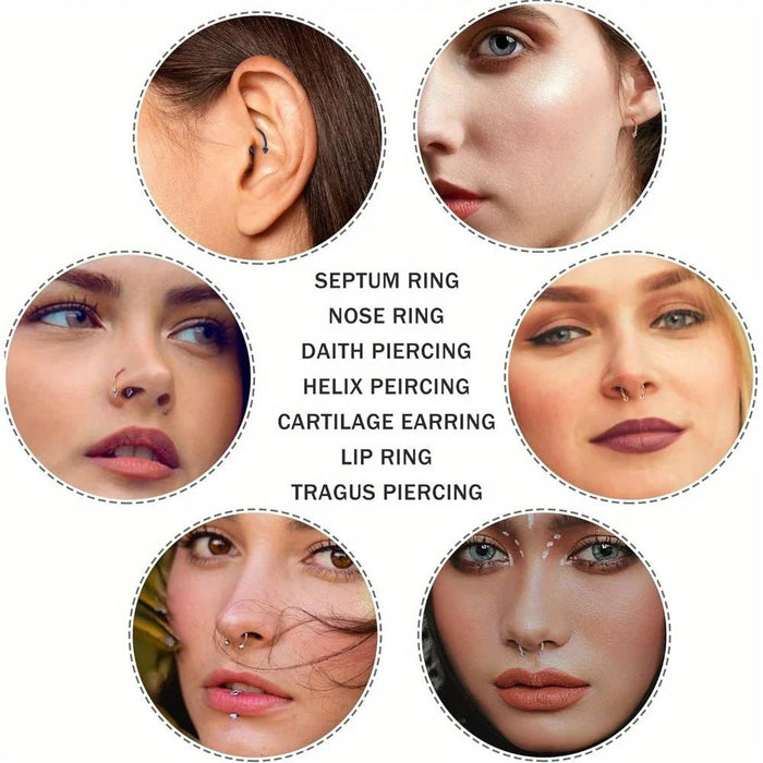 1 pieza, anillos para tabique de herradura, barras de nariz de acero inoxidable - Quierox - Tienda Online