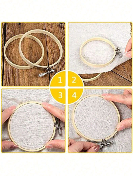 1 Pieza, Aro De Bambú Bordado Ajustable De Estiramiento De Bordado De Flores - Quierox - Tienda Online