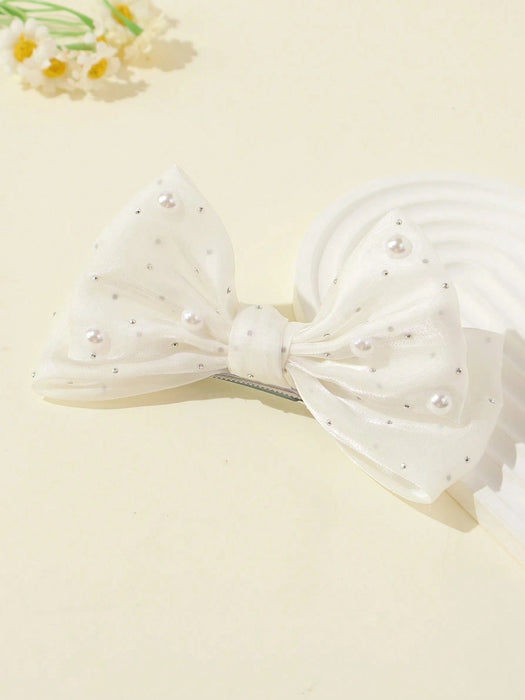1 pieza Clip para el cabello con lazo y strass lindo y dulce para niñas - Quierox - Tienda Online