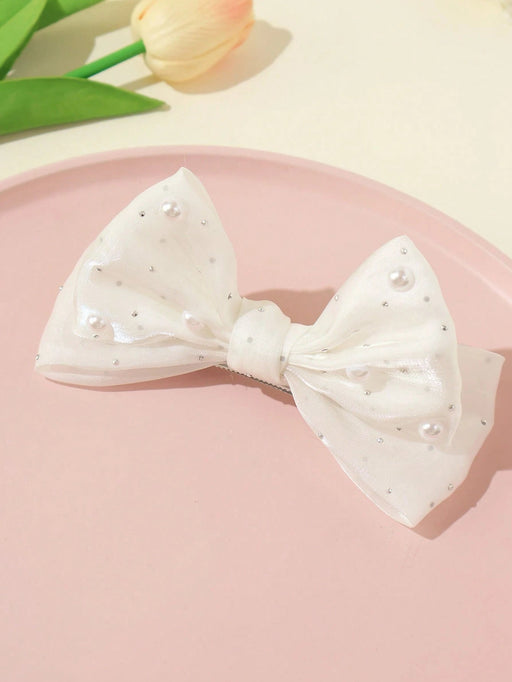 1 pieza Clip para el cabello con lazo y strass lindo y dulce para niñas - Quierox - Tienda Online