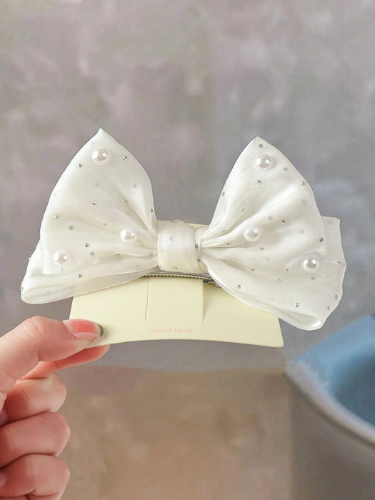 1 pieza Clip para el cabello con lazo y strass lindo y dulce para niñas - Quierox - Tienda Online