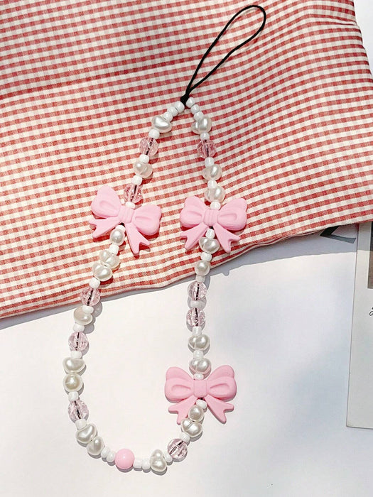 1 pieza Colgante de teléfono con mariposa de perla rosa falsa - Quierox - Tienda Online