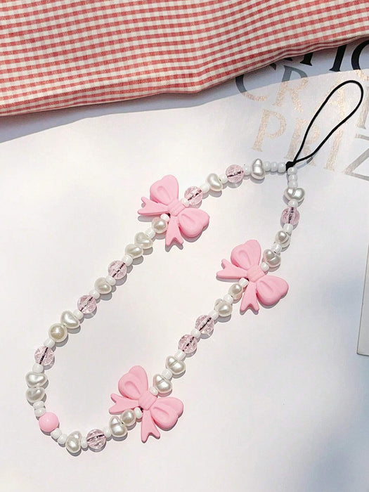 1 pieza Colgante de teléfono con mariposa de perla rosa falsa - Quierox - Tienda Online