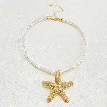 1 pieza Collar con colgante de estrella exagerada estilo playero y cuerda gruesa - Quierox - Tienda Online